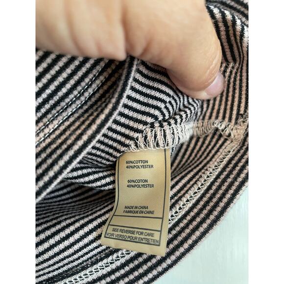 7 For All Mankind pink black striped top short sleeve ruffled Size 24m - Picture 7 of 8